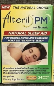 Alteril PM Natural Sleep Aid Turmeric 24 count Vegetarian BB09/24 - Picture 1 of 1