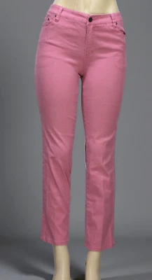 Pantalones de mezclilla recortados vintage Newport News Jeanology para mujer elásticos rosa talla pequeña 6P Foto 1 de 4
