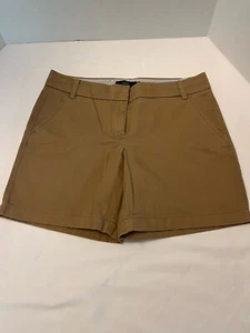 J Crew Chino Shorts Womens Sz 8 Khaki Cotton Flat Front Twill Casual NWT - Picture 1 of 5