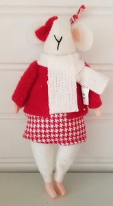 2023 Target Wondershop Red Sweater Houndstooth Skirt Scarf Mouse Ornament NEW - Picture 1 of 2