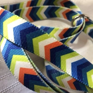 Simply Dog step in dog harness Blue Teal Aqua White Orange Green Geometric - Picture 1 of 6