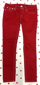 True Religion Women Stella Low Rise Skinny Jean Red 33 x 31 - Picture 1 of 5