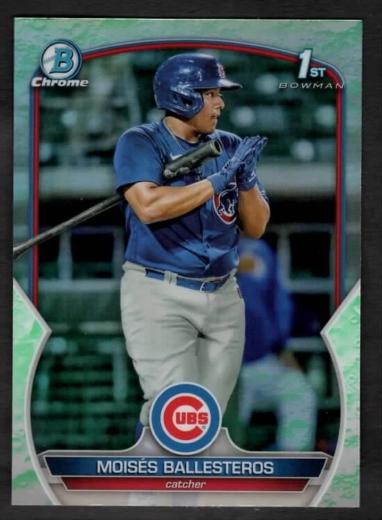 2023 Moises Ballesteros Bowman Chrome 1st Baseball Lunar Rookie RC Cubs BCP-11 - Image 1 of 2