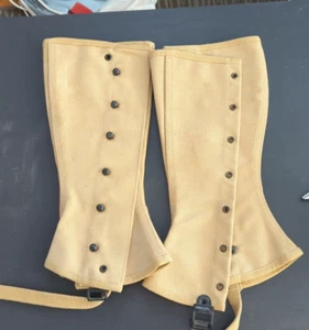 De colección 1944 Segunda Guerra Mundial Militar Lona Botas Polainas Cubiertas Gregory y Leer CO Talla 4 - Imagen 1 de 4