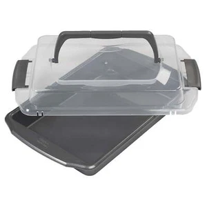 Wilton Bake It Better Steel Non-Stick Oblong Cake Pan with Lid, 13 x 9-inch - Picture 1 of 6