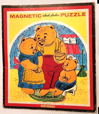 Vintage 15 peças. Quebra-cabeça de plástico embutido magnético Plaskool (catálogo # 6580A) - Imagem 1 de 3