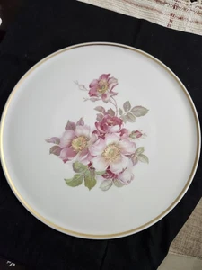 Vintage ARZBERG Schumann Large Cake Plate "Wild Rose" Germany 12.5" - Picture 1 of 4