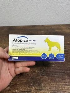Atopica for Dogs, 15 Capsules 100mg- 33lbs-64lbs Exp 2026 - Picture 1 of 2