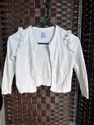 Cárdigan blanco con botones Carter’s para niñas talla 7/7a Foto 1 de 2