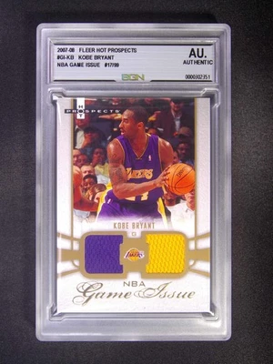 2007-08 Fleer Hot Prospects Kobe Bryant NBA Geame Issue Dual Patch /99 - Image 1 of 2