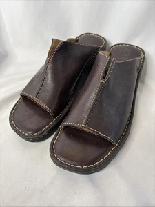 Geborene Damen Pantoletten Sandalen Braun Leder US 8 / EU 39 - Bild 1 von 12