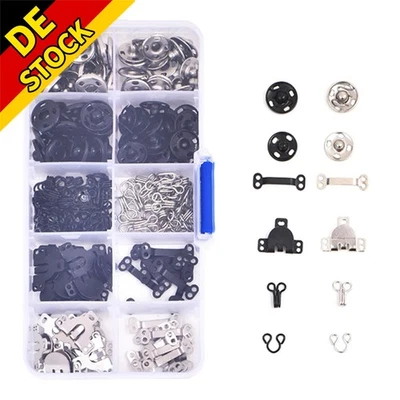 3 Stile Nähhaken und Ösenverschluss Druckknopf Befestigungswerkzeug 100 Paar - Bild 1 von 4