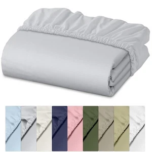 100% Cotton Queen Fitted Sheet Only - Crispy Cooling Percale Sheet - Breathab... - Picture 1 of 9