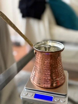 Cafetera turca/griega hecha a mano 100 % cobre (Cezve) - forrada de estaño Foto 1 de 4