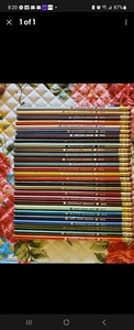 Vintage late 1970s early 1980s 28 Striped NFL Pencils Complete Set Gold Capped - Picture 1 of 1