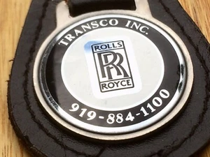 Rolls Royce-Transco Inc.advt. Vintage Black Leather Emanel Keyring #CD - Picture 1 of 4