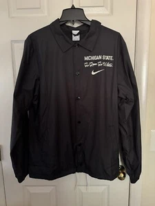 Nike Men Medium Michigan State Black Lightweight Full-Snap Jacket FJ8961-010 NEW - Picture 1 of 9