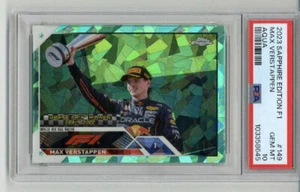2023 TOPPS CHROME SAPPHIRE EDITION F1 AQUA #149 MAX VERSTAPPEN /99 PSA 10 POP 7 - Picture 1 of 2