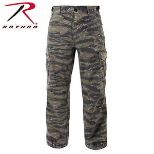 BDU Pants Tiger Stripe Vietnam War Era Style Faded 100% Ripstop Cotton Rothco