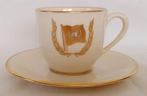Taza y platillo vintage Lenox China ONU Naciones Unidas Demitasse x-615 - Imagen 1 de 8
