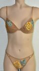 NEW Marvel by La Perla 2 PC SET Bra + Panties Embroidered Beige Nude Lace 36 B S