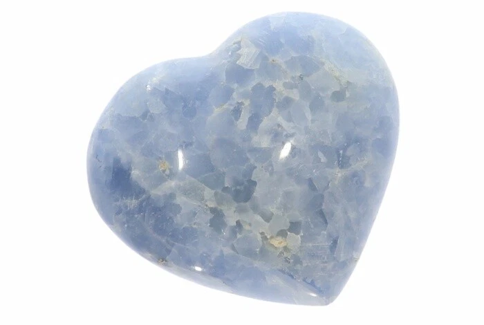  Unikat - großes  Herz blauer Calcit Ø 81x73 mm Handschmeichler Taschenstein 418 - Bild 1 von 1