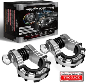 Grilletes de anillo D AUTMATCH 3/4"" (paquete de 2) 68.000 Ibs fuerza de rotura con 7/8 - Imagen 1 de 7
