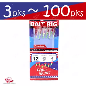 Angeln Größe 12 Feder Sabiki High Carbon 6-Haken Premium Piscator Köder Rig F486 - Bild 1 von 9