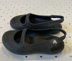 Girls Toddler crocs slingback Mary Jane style shoes Black size:5 - Picture 1 of 4