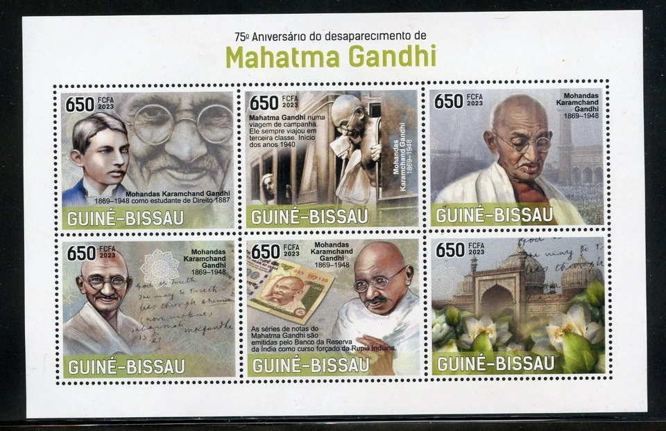 GUINEA BISSAU 2023 75th MEMORIAL ANNIVERSARY OF MAHATMA GANDHI SHEET II MINT NH - Image 1 of 1