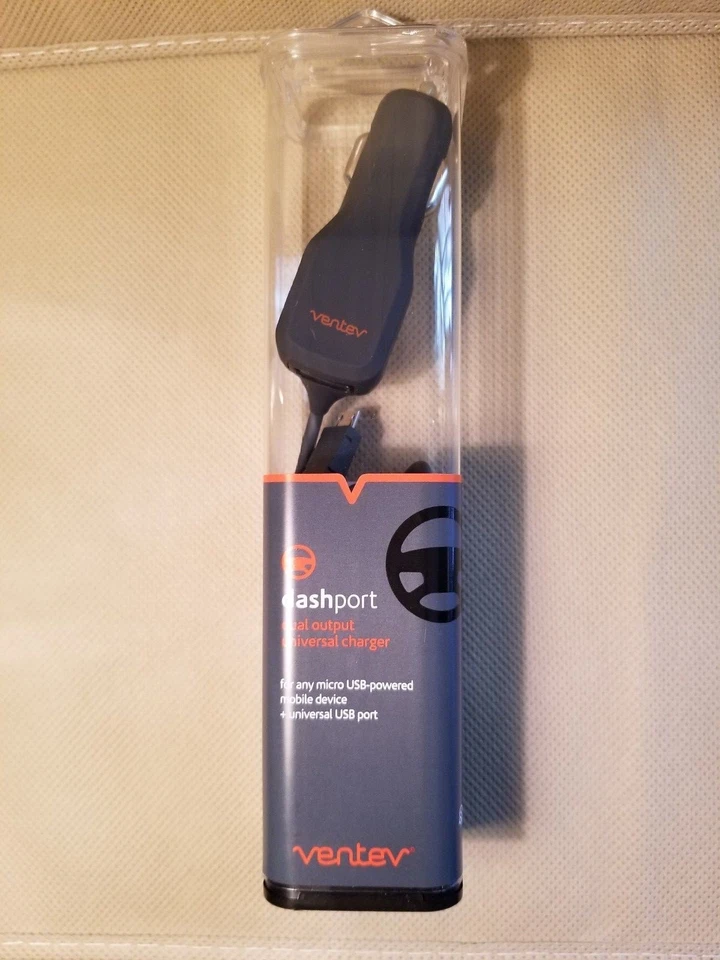 ventev Dashport 2100c 2.1A Dual OuTPUt Vpa W Micro Cable NEW