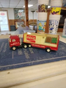 Vintage Buddy L 10" Coca Cola Steel Mack Delivery Truck w Trailer  - Picture 1 of 11