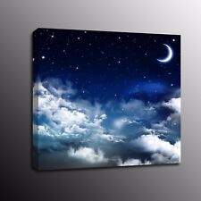Canvas Prints Stars in the night sky Wall Art Moon Painting Picture Home Decor