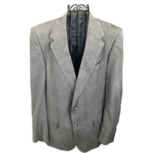 Giacca scamosciata grigia Christian Dior vintage foderata blazer cappotto sportivo uomo 44S