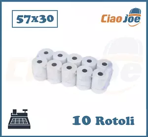 10 ROTOLI TERMICI MM 57X30 MT CARTA TERMICA ANIMA 12MM PER REGISTRATORE DI CASSA - Bild 1 von 1
