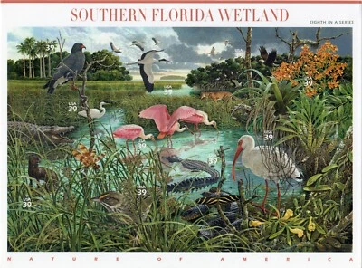 Scott #4099 Southern Florida Wetland (Nature Series) Sheet of 10 Stamps - MNH - Image 1 of 2