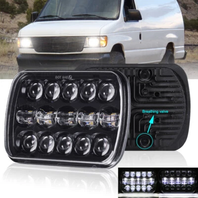 For Ford E-100 E-150 E-250 E-350 Econoline 5x7 7x6 LED Headlight High Low Beam - Image 1 of 4
