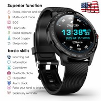 L9 ECG PPG Blood Pressure Oxygen Heart Rate Monitor Waterproof IP68 Smart Watch*
