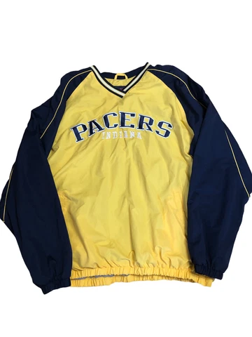 NBA Indiana Pacers Pullover Lined Windbreaker Size XL. Mens Basketball Jacket Cover