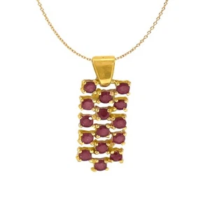 Cadena colgante de tenis racimo africano natural plata esterlina 925 con cadena - Imagen 1 de 2