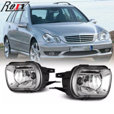PAR de luces antiniebla transparentes para parachoques Mercedes Benz Clase C 2001-2007 Foto 1 de 4