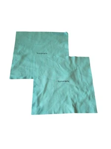 TIFFANY & CO. Designer Square Eyeglass Sunglass Cleaning Cloth (2) Two Blue - Picture 1 of 6