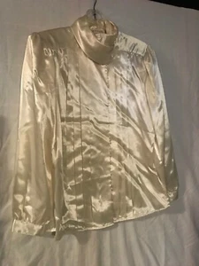 VINTAGE PETERS & ASHLEY SATIN BUTTON FRONT SHIRT SIZE 10 - Picture 1 of 2