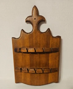 WOODEN SOUVENIR SPOON RACK  2 CURVED TIERS HOLDS 10 SOUVENIR SPOONS HEAVY DUTY - Picture 1 of 3