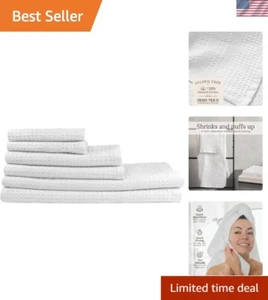 Waffle Towel Set Quick Dry Thin | 2 Bath Towels | 2 Hand Towels | 2 Washcloth... - Picture 1 of 9