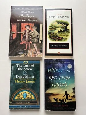 Lot Of 4 Classic Books - Twain, Steinbeck, James, Rawls - Five Fictional Novels - Image 1 of 4