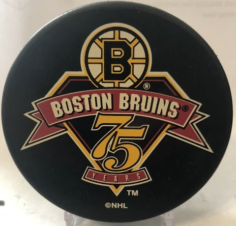 Boston Bruins 75th Anniversary - NHL logo back - Vegum, official, Slovakia puck Cover