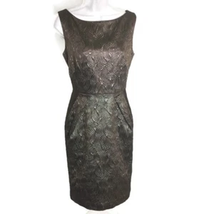 Banana Republic Dress 12 P NEW NWT Sheath Textured Bronze Shimmery Lined $175 - Picture 1 of 11