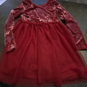 Cat & Jack Girls Red 6/7 Tulle And Velvet Dress A21 - Picture 1 of 4