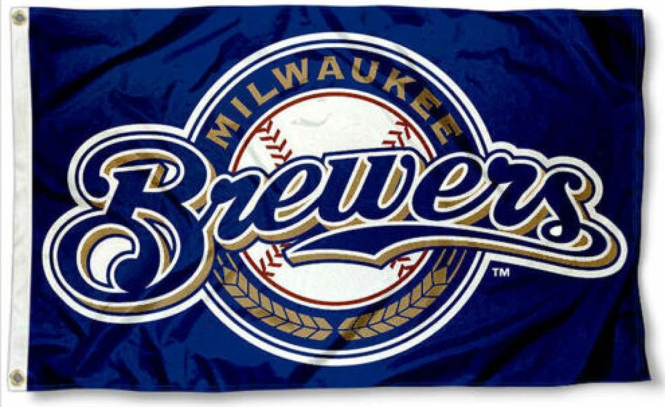 Milwaukee Brewers 3x5 Flag Man Cave Flag New 3 x 5 Baseball Banner USA New - Image 1 of 4